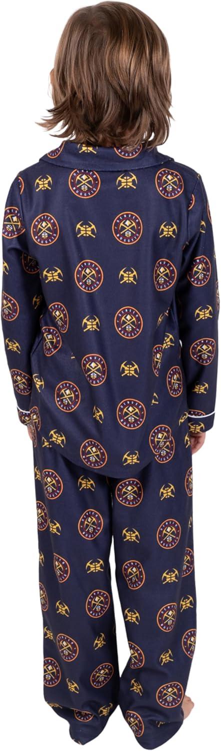 imageUltra Game Youth NBA Official 2Piece Pajama Pants ampamp Button Down Shirt SetToddler Sizes