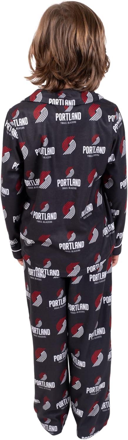 imageUltra Game Youth NBA Official 2Piece Pajama Pants ampamp Button Down Shirt SetToddler Sizes