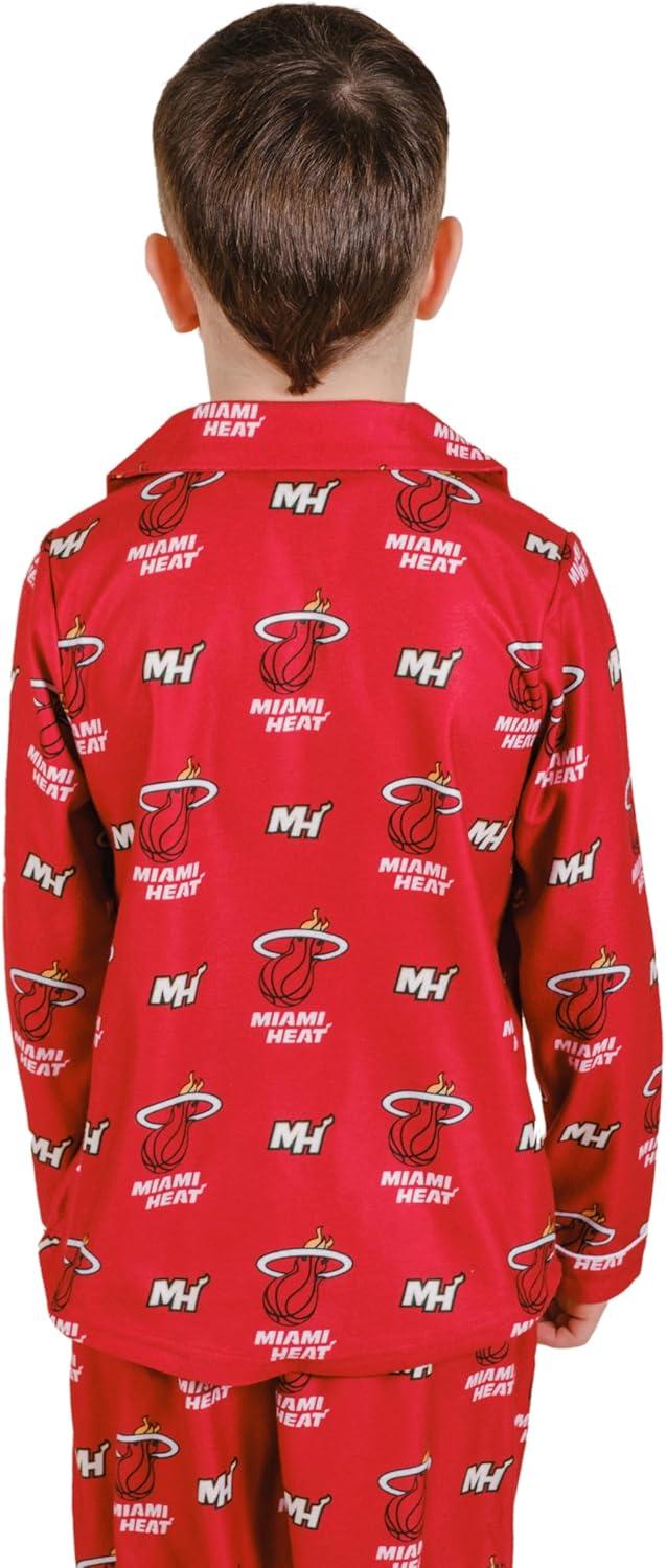 imageUltra Game Youth NBA Official 2Piece Pajama Pants ampamp Button Down Shirt SetToddler Sizes