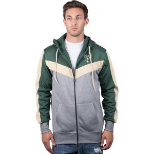 imageUltra Game Mens NBA Official Contrast Back Cut Full Zip Hoodie SweatshirtHunter Green