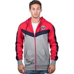 imageUltra Game Mens NBA Official Contrast Back Cut Full Zip Hoodie SweatshirtRed