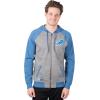 imageUltra Game Mens NFL Official Bomber Satin Jacket HoodieHeather Gray