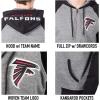 imageUltra Game Mens NFL Official Bomber Satin Jacket HoodieHeather Gray