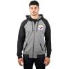 imageUltra Game Mens NFL Official Bomber Satin Jacket HoodieHeather Gray