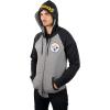 imageUltra Game Mens NFL Official Bomber Satin Jacket HoodieHeather Gray