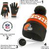 imageUltra Game NFL Official Adults Unisex Super Soft Winter Beanie Knit Hat with Extra Warm Touch Screen Gloves Cleveland Browns Team Color 1 1SIZE