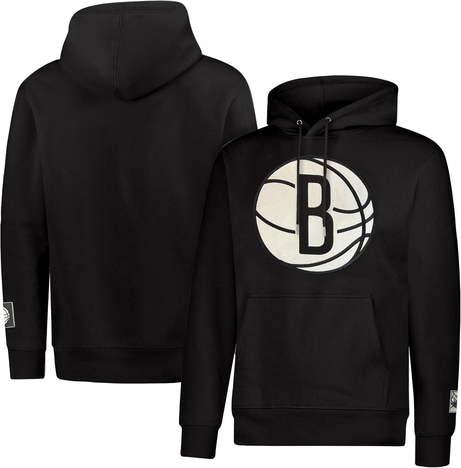 imageUltra Game Adults NBA Official Classic Embroidered Hoodie Sweatshirt Brooklyn Nets Team Color Small