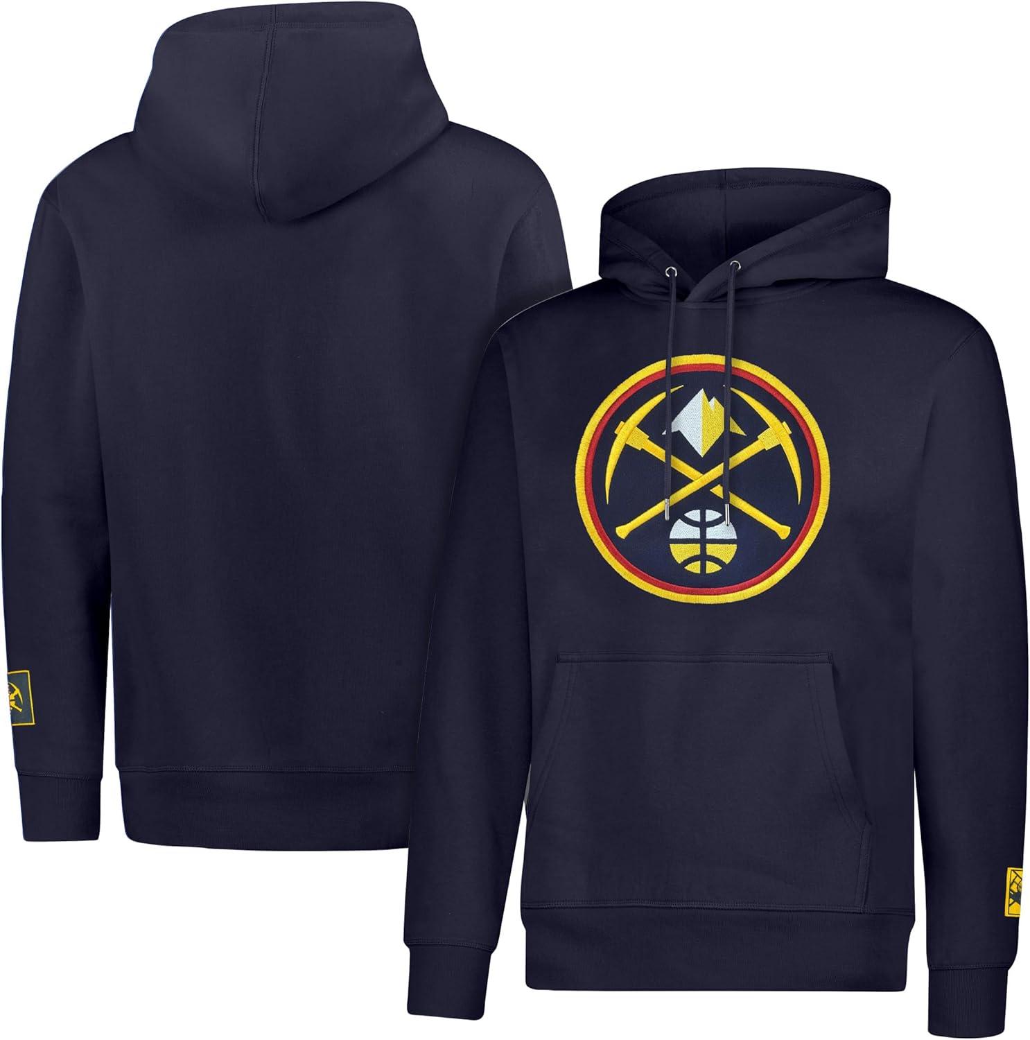 imageUltra Game Adults NBA Official Classic Embroidered Hoodie Sweatshirt Denver Nuggets Team Color Small