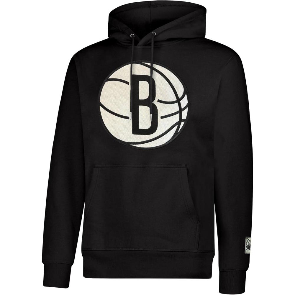 imageUltra Game Adults NBA Official Classic Embroidered Hoodie Sweatshirt Brooklyn Nets Team Color Small