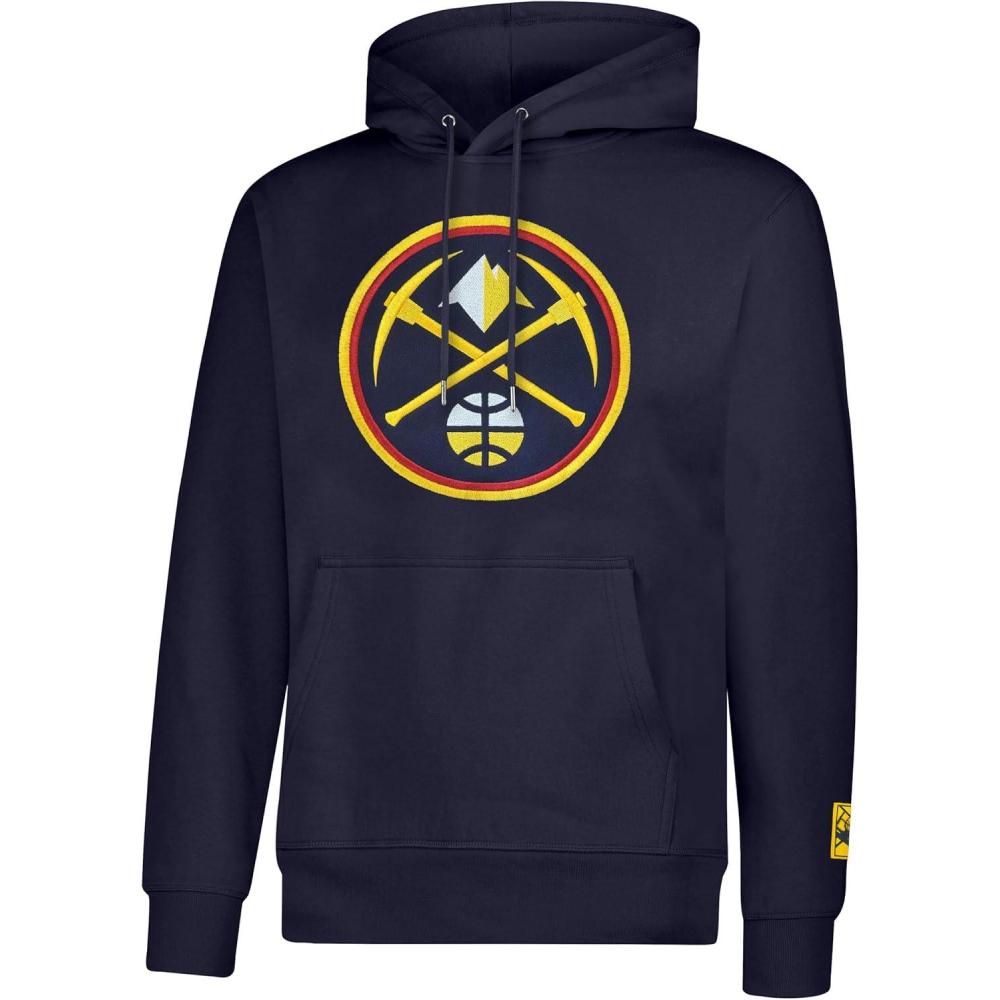 imageUltra Game Adults NBA Official Classic Embroidered Hoodie Sweatshirt Denver Nuggets Team Color Small