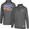 imageUltra Game NFL Official Adults Super Soft Quarter Zip Long Sleeve TShirtHeather Charcoal