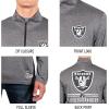 imageUltra Game NFL Official Adults Super Soft Quarter Zip Long Sleeve TShirtHeather Charcoal
