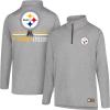 imageUltra Game NFL Official Adults Super Soft Quarter Zip Long Sleeve TShirtHeather Gray