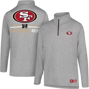 imageUltra Game NFL Official Adults Super Soft Quarter Zip Long Sleeve TShirtHeather Gray