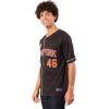 imageUltra Game Mens NBA Official Super Soft Button Down Jersey Baseball ShirtBlack