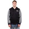 imageUltra Game Mens NFL Official Ultimate Full Zip Varsity Hoodie Sweatshirt JacketTeam Color Black