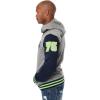 imageUltra Game NFL Mens Super Soft Fleece Full Zip Hoodie Varsity SweatshirtHeather Gray