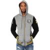 imageUltra Game NFL Mens Super Soft Fleece Full Zip Hoodie Varsity SweatshirtHeather Gray