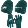 imageUltra Game Youth NFL Official 2 Pack Super Soft Winter Beanie Knit Hats with Warm Touch Screen Gloves  Boys ampamp GirlsTeam Color