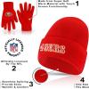imageUltra Game Youth NFL Official 2 Pack Super Soft Winter Beanie Knit Hats with Warm Touch Screen Gloves  Boys ampamp GirlsTeam Color