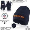 imageUltra Game Youth NFL Official 2 Pack Super Soft Winter Beanie Knit Hats with Warm Touch Screen Gloves  Boys ampamp GirlsTeam Color