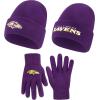 imageUltra Game Youth NFL Official 2 Pack Super Soft Winter Beanie Knit Hats with Warm Touch Screen Gloves  Boys ampamp GirlsTeam Color