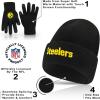 imageUltra Game Youth NFL Official 2 Pack Super Soft Winter Beanie Knit Hats with Warm Touch Screen Gloves  Boys ampamp GirlsTeam Color