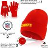 imageUltra Game Youth NFL Official 2 Pack Super Soft Winter Beanie Knit Hats with Warm Touch Screen Gloves  Boys ampamp GirlsTeam Color