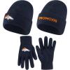 imageUltra Game Youth NFL Official 2 Pack Super Soft Winter Beanie Knit Hats with Warm Touch Screen Gloves  Boys ampamp GirlsTeam Color