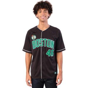 imageUltra Game Mens NBA Official Super Soft Button Down Jersey Baseball ShirtBlack