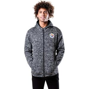 imageUltra Game Mens NFL Official Ultimate Full Zip Varsity Hoodie Sweatshirt JacketSnow