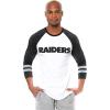 imageUltra Game Adults NFL Official Super Soft Raglan Baseball Long Sleeve TShirtWhite