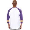 imageUltra Game Adults NFL Official Super Soft Raglan Baseball Long Sleeve TShirtWhite