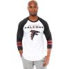 imageUltra Game Adults NFL Official Super Soft Raglan Baseball Long Sleeve TShirtWhite