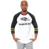 imageUltra Game Adults NFL Official Super Soft Raglan Baseball Long Sleeve TShirtWhite