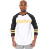 imageUltra Game Adults NFL Official Super Soft Raglan Baseball Long Sleeve TShirtWhite