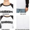 imageUltra Game Adults NFL Official Super Soft Raglan Baseball Long Sleeve TShirtWhite Updated