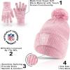 imageUltra Game Adults NFL Official Super Soft Winter Beanie Knit Hat with Warm Touch Screen GlovesPnk