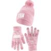 imageUltra Game Adults NFL Official Super Soft Winter Beanie Knit Hat with Warm Touch Screen GlovesPnk