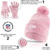imageUltra Game Adults NFL Official Super Soft Winter Beanie Knit Hat with Warm Touch Screen GlovesPnk