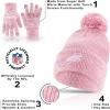 imageUltra Game Adults NFL Official Super Soft Winter Beanie Knit Hat with Warm Touch Screen GlovesPnk