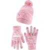 imageUltra Game Adults NFL Official Super Soft Winter Beanie Knit Hat with Warm Touch Screen GlovesPnk
