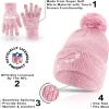 imageUltra Game Adults NFL Official Super Soft Winter Beanie Knit Hat with Warm Touch Screen GlovesPnk