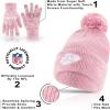 imageUltra Game Adults NFL Official Super Soft Winter Beanie Knit Hat with Warm Touch Screen GlovesPnk