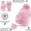 imageUltra Game Adults NFL Official Super Soft Winter Beanie Knit Hat with Warm Touch Screen GlovesPnk