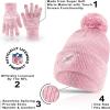 imageUltra Game Adults NFL Official Super Soft Winter Beanie Knit Hat with Warm Touch Screen GlovesPnk