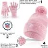 imageUltra Game Adults NFL Official Super Soft Winter Beanie Knit Hat with Warm Touch Screen GlovesPnk