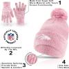imageUltra Game Adults NFL Official Super Soft Winter Beanie Knit Hat with Warm Touch Screen GlovesPnk
