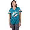 imageUltra Game Womens NFL Official Soft Mesh Varsity Stripe TShirtTeam Color