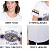 imageUltra Game Womens NFL Official Soft Mesh Varsity Stripe TShirtWhite